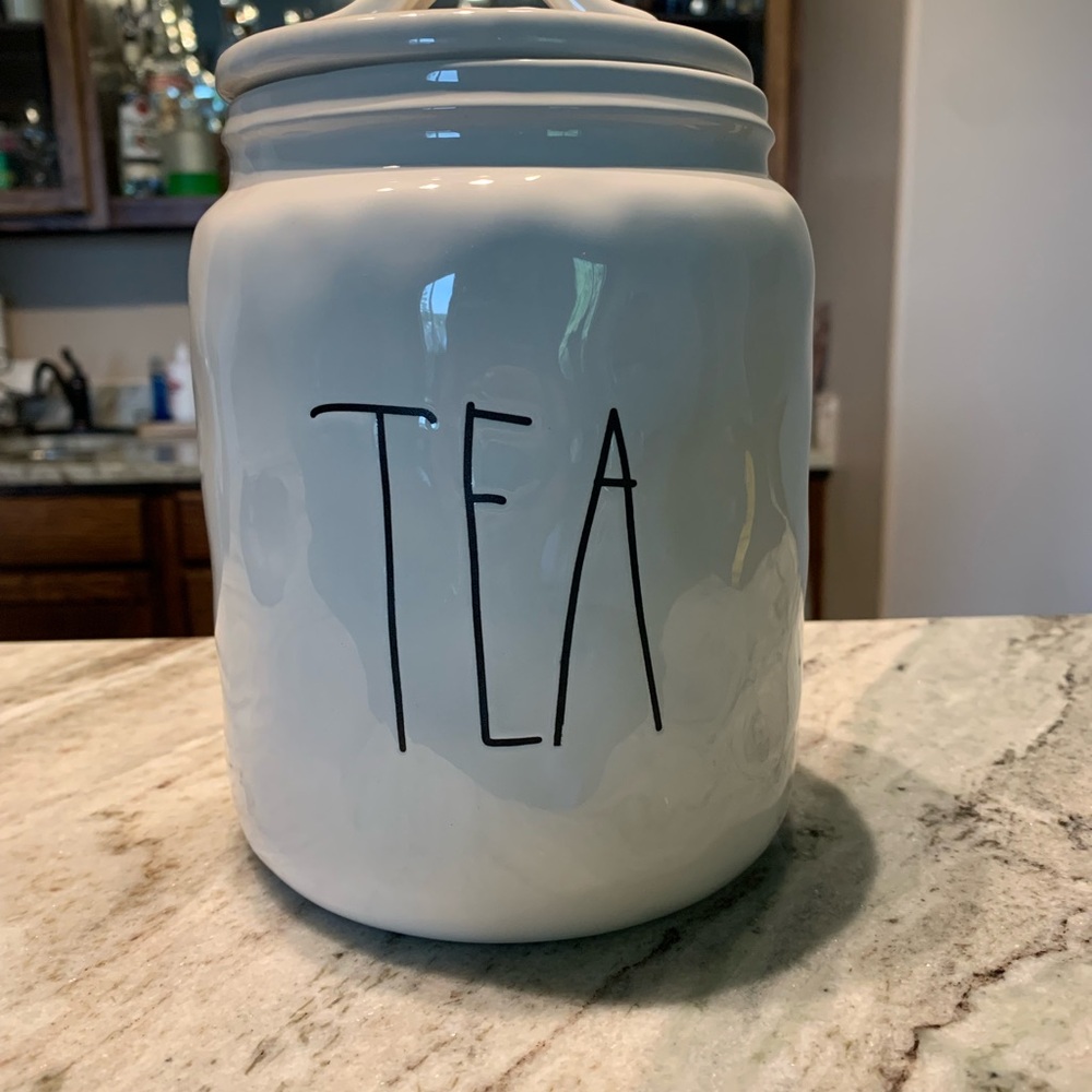 Rae Dunn White Ceramic Tea Jar